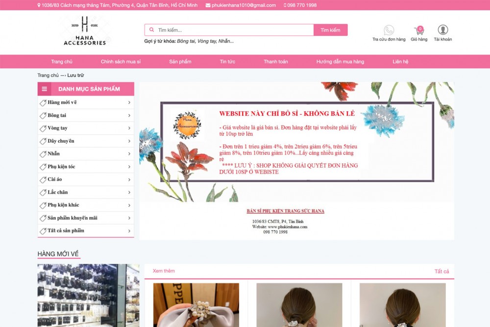 Website phụ kiện trang sức