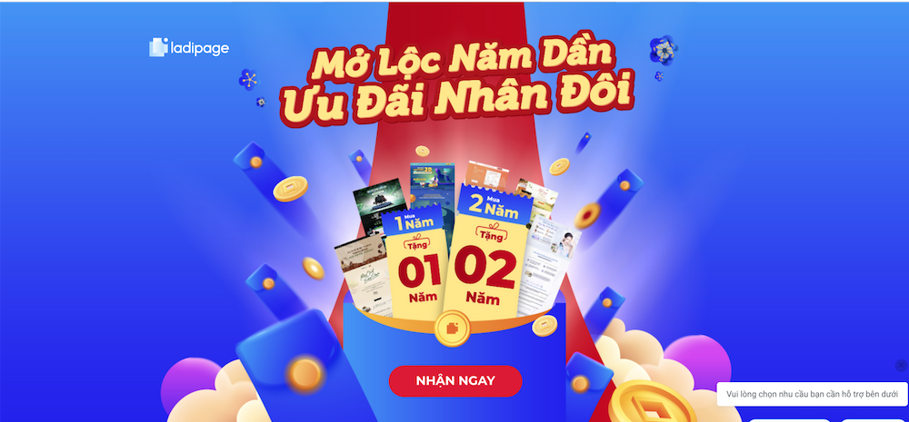 LadiPage nhân đôi thời gian sử dụng gói trả phí cho dịp Ưu đãi năm mới